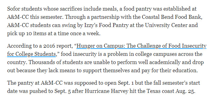 information about campus food pantry opening