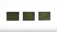 Three green grass in a circular pattern panels.