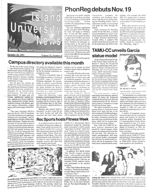 A photocopy of the physical university newspaper dated October 29, 1993