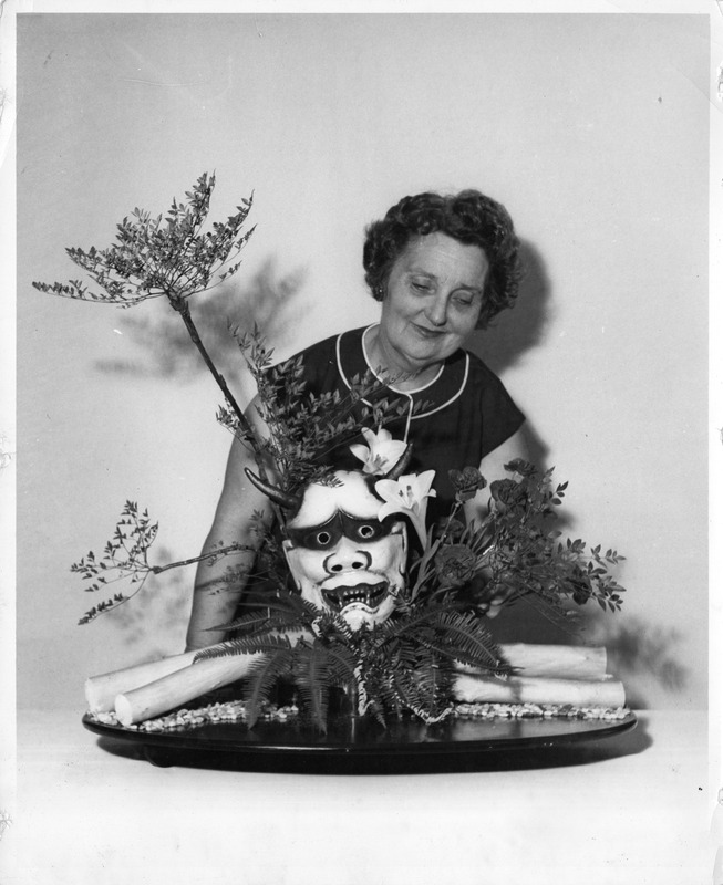 Mrs. Chandler with her artwork-Hakata Ryu