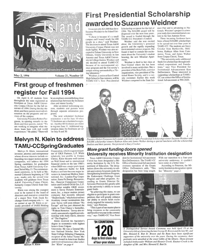  A photocopy of the physical university newspaper dated May 2, 1994