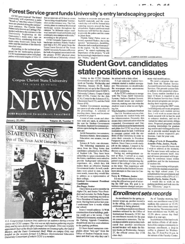 A photocopy of the physical university newspaper dated January 25, 1993