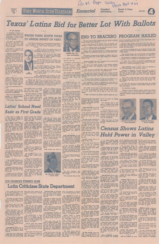 Telegram article describing PASO's goals to demand civil rights through political participation.