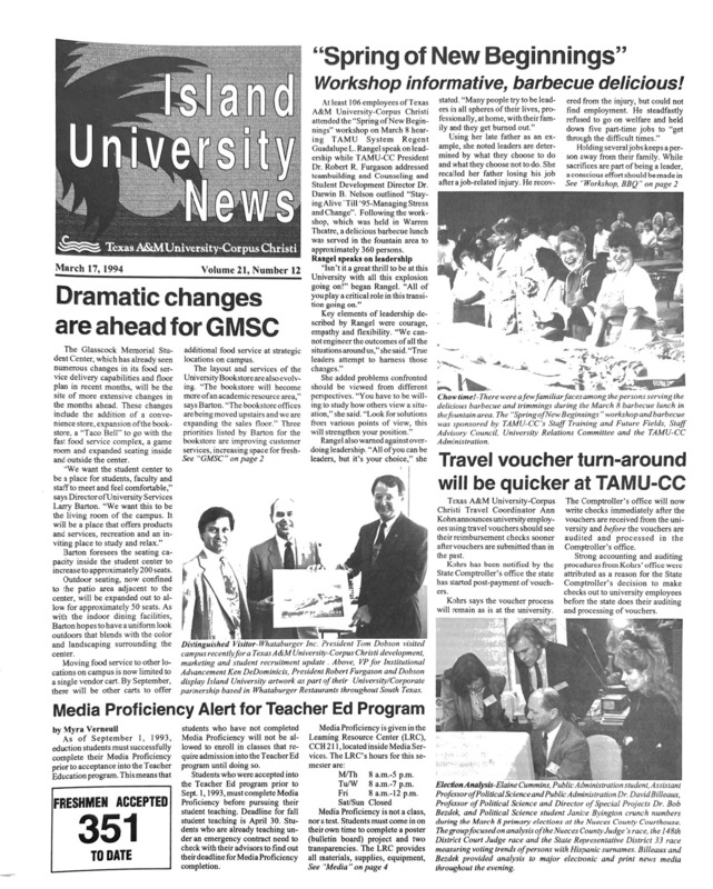  A photocopy of the physical university newspaper dated March 17, 1994