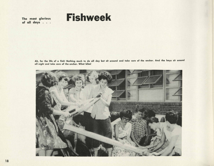 Photo of female students taking care of the anchor.  