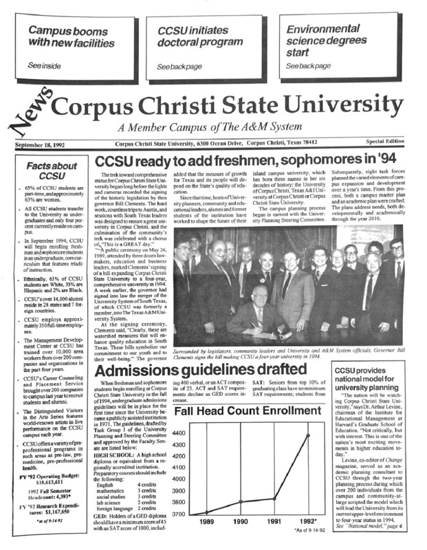 A photocopy of the physical university newspaper dated September 19, 1992