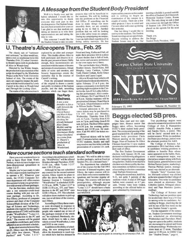 A photocopy of the physical university newspaper dated February 22, 1993