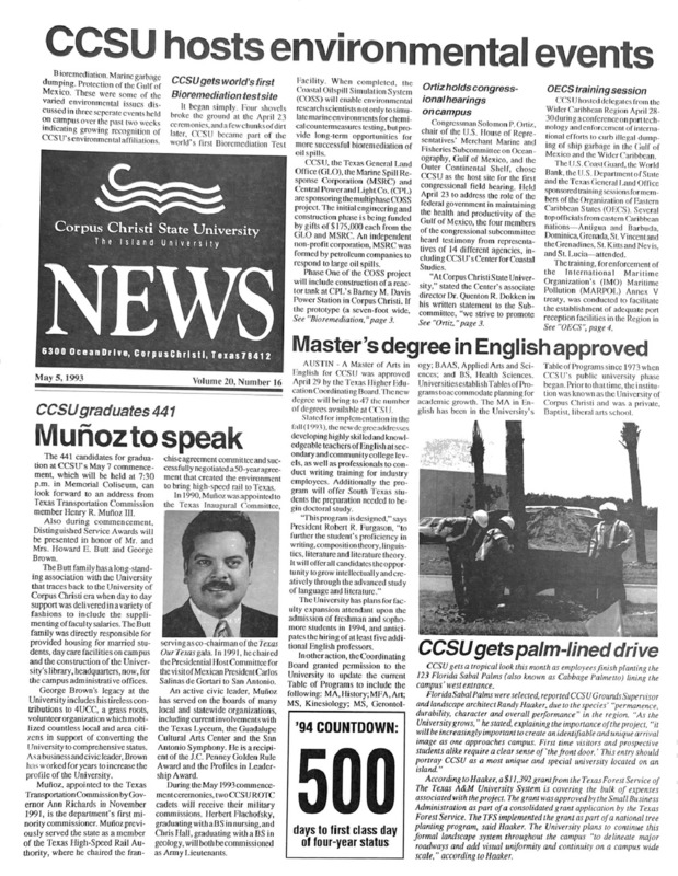 A photocopy of the physical university newspaper dated May 5, 1993