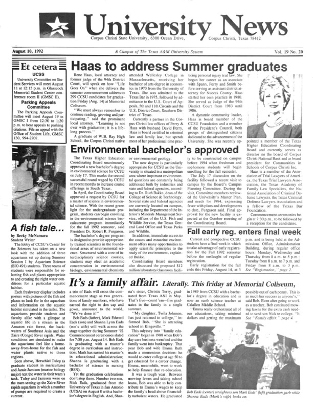 A photocopy of the physical university newspaper dated August 10, 1992