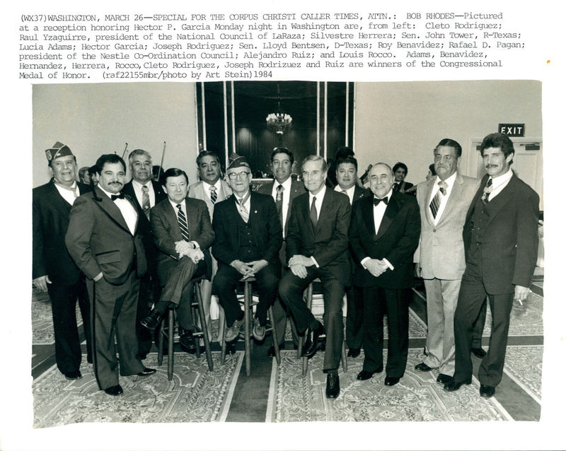 Photograph of Dr. Garcia with Latino Medal of Honor Recipients.