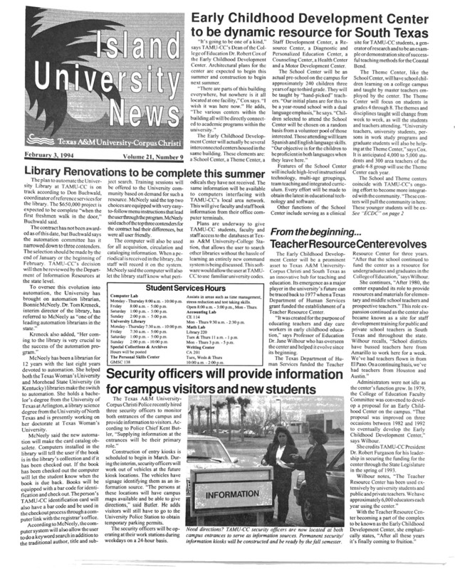 A photocopy of the physical university newspaper dated February 3, 1994