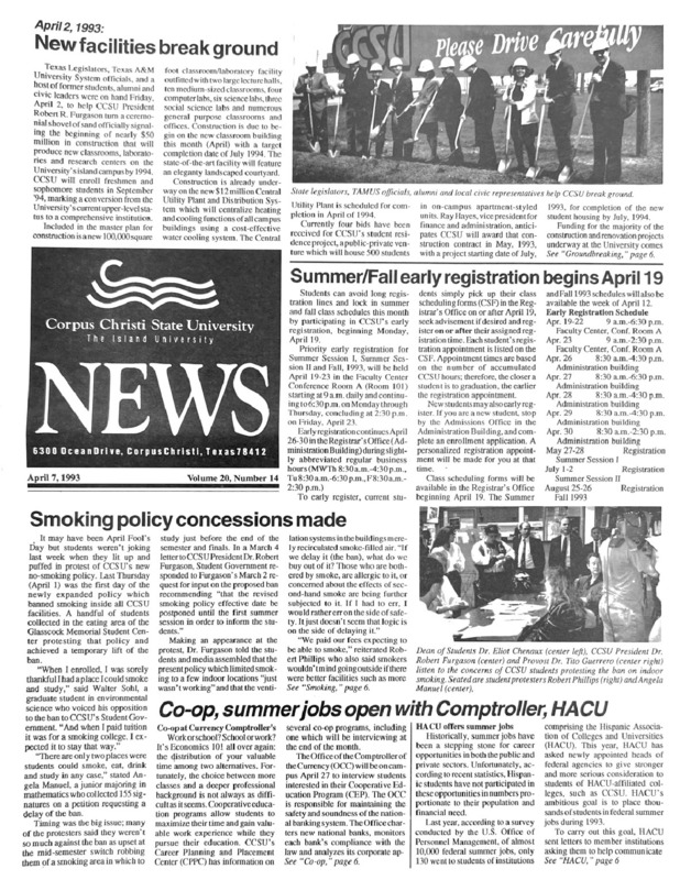 A photocopy of the physical university newspaper dated April 7, 1993