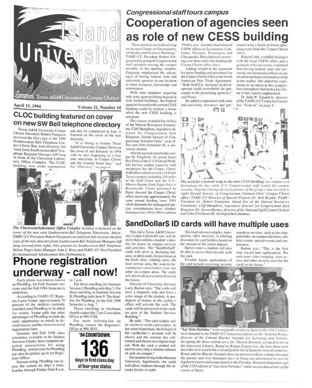  A photocopy of the physical university newspaper dated April 15, 1994