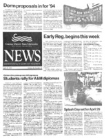 A photocopy of the physical university newspaper dated April 19, 1993