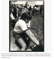 Students playing tug-of-war.