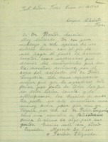 Letter from Marcelo De Leon and Faribio Elizondo to Dr. Garcia ensuring that the Longoria family's travel expenses were taken care of to the funeral in Arlington National Cemetery in Virginia. 