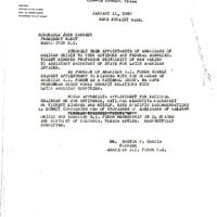 Letter from Dr. Garcia to John F. Kennedy advising him to appoint more Mexican Americans to government positions.