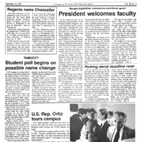 A photocopy of the physical university newspaper dated September 3, 1991