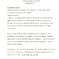 Official statement where Dr. Garcia urges Mexican Americans to vote for President Johnson.