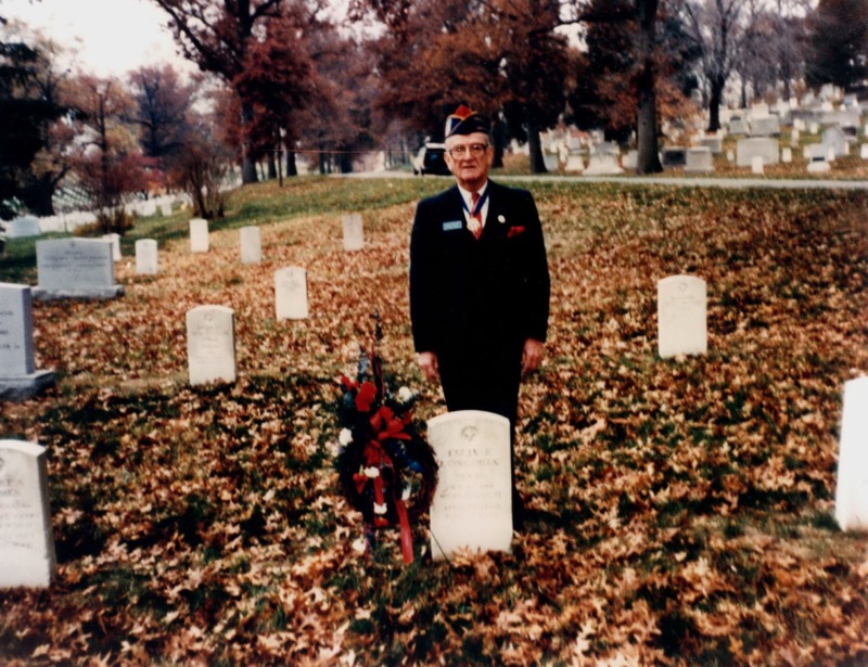 Photograph of Dr. Garcia at the Felix Longoria gravesite. 