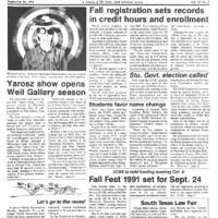 A photocopy of the physical university newspaper dated September 16, 1991