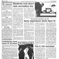 A photocopy of the physical university newspaper dated March 23, 1992