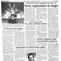 A photocopy of the physical university newspaper dated November 11, 1991